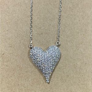Rachel Zoe Sterling Silver Cubic Zirconia Heart Necklace
